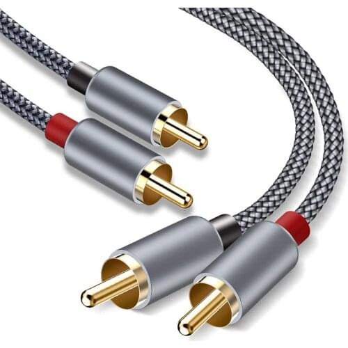 RCA Stereo Cable, [6Ft/1.8M, Dual Shielded Gold-Plated] 2RCA Male to 2RCA Male Stereo o Cable for Home Theater