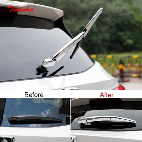 Tonlinker Interior Car Rear wiper Cover Case Stickers for Chevrolet CAPTIVA 2019-20 Car Styling 3 PCS ABS Chrome Cover stickers