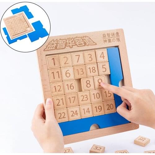 Vintage Sliding Number Toy Digital Puzzle Games Brain Teaser Sliding Block Math Educational Toys for Kids Boys Girls Gift
