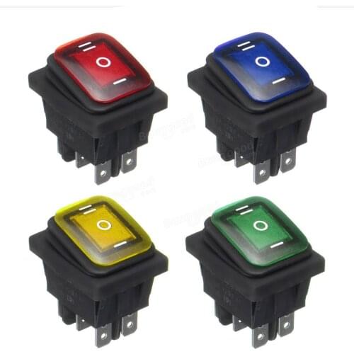 On-Off-On 6 Pin 12V AC Car Boat LED Light Rocker Toggle Switch Latching Waterproof 3 Positions emergency marine rocker switch