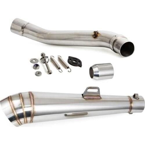 Motorcycle Steel GP Exhaust Muffler Pipe Slip-On 51mm With Removeable DB Killer & Mid Fipe