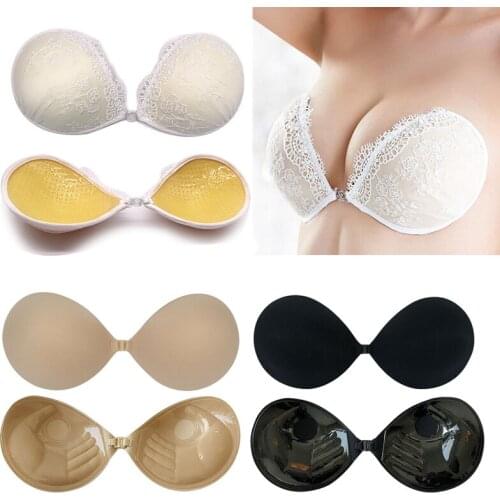 Women Ladies Silicone Self Adhesive Seamless Wire Free Bra Magic Push Up Strapless Invisible Bra Backless Intimate Bra Bralette