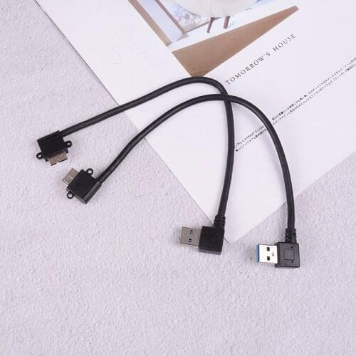 1pc 20cm Left/Right Angled 90 Degree Usb 3.0 A Male To Micro B Male 90 Degree Cable Computer USb Cables Adapters
