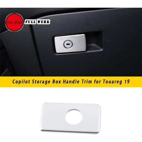 1pc Car Styling Copilot Storage Box Handle Trim for Touareg 19 Glove Box Switch Decoration Cover Sticker Frame Interior Accesso