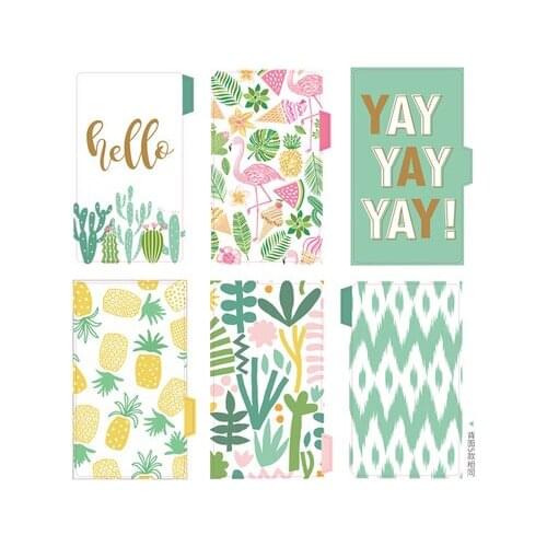 2020 Notebook dividers A5 A6 Green summer gold pineapple 6 ring binder index divider kawaii planner accessories Free shipping
