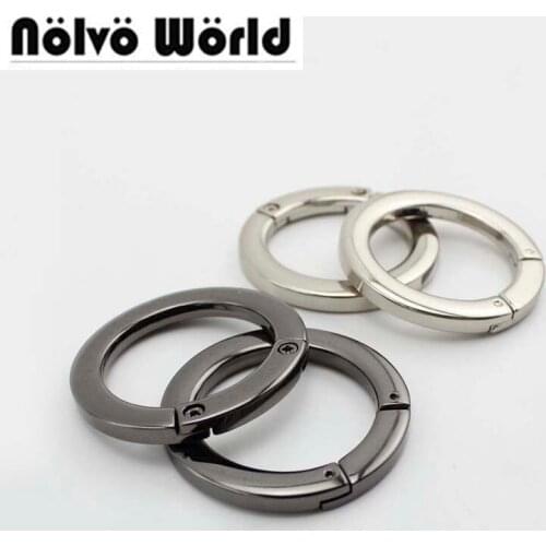 30pcs 4 colors Inner 3.2cm 1.2 Inch Squared Spring Gate Ring in 2 Screws,Circle Gate Rings For Sewing Bags Purse