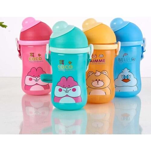 350ml Baby Tumbler Leakproof Water Feeding Bottle Kid Bottles With Straw Child Drinking Bottle Plastic Cup