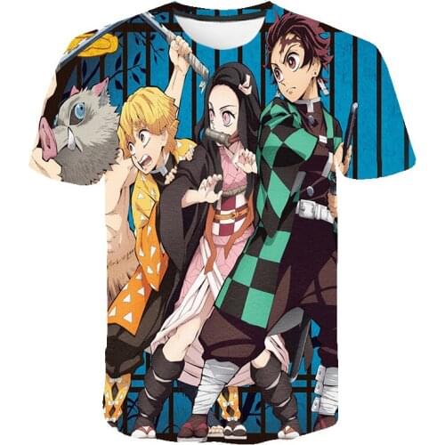 3D Demon Slayer Kids T-shirt Funny Kimetsu No Yaiba Girl Clothes Japan Anime Kids T Shirt Summer Graphic Top Teenager Streetwear