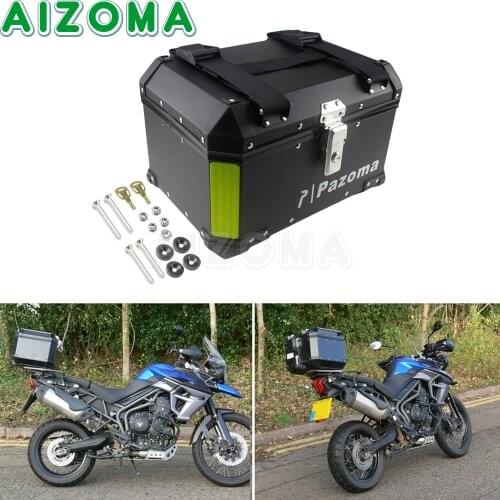45L Motorcycle Top Case Aluminum Storage Luggage Tail Tool Box Topcase for Kawasaki Suzuki Yamaha BMW R1200 R800 F650 F700 GS/RT