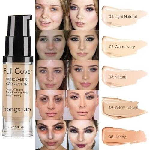 5 Colors Liquid Concealer Makeup Eye Dark Circles Cream Waterproof Make Up Base Face Corrector Cosmetic Foundation full cover