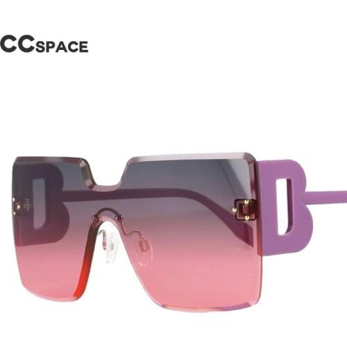 51085 Oversized Square Rimless One Lens Sunglasses Fashion Brand Designer Men Women Shades UV400 Vintage Glasses