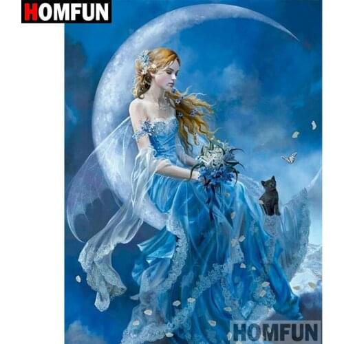 HOMFUN 5D DIY Diamond Painting Full Square/Round Drill "Moon fairy" 3D Embroidery Cross Stitch gift Home Decor A02232