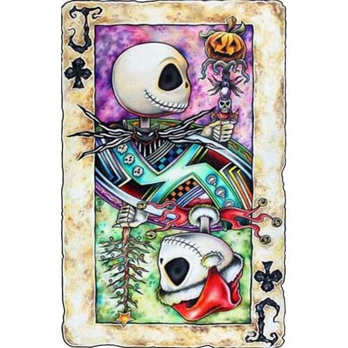 Halloween Diamond Painting Poker Jack Skull 5D Kit for Adult Diamond Art Painting Cross Stitch Mosaic Rhinestones for Home Decor