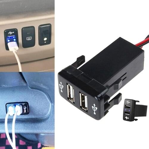 Auto Dual USB Port Charging Car Charger Double Socket For TOYOTA