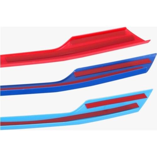 Car-styling ABS paint in the grille decorative strip three-color bright For Hyundai Tucson 2015 2016 2017