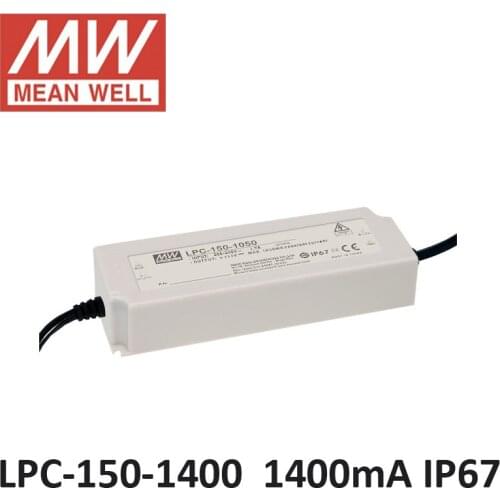 Mean well LPC-150-1400 Constant Current 1400mA led driver 180 ~305VAC input 150W power supply 54-108VDC output LED power supply