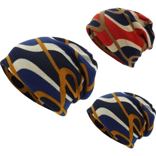 Boho Style Muslim Women Geometry Print Scarf Beanie Cap Casaul Outdoor Convertible Windproof Hats Sleep Chemotherapy head scarf