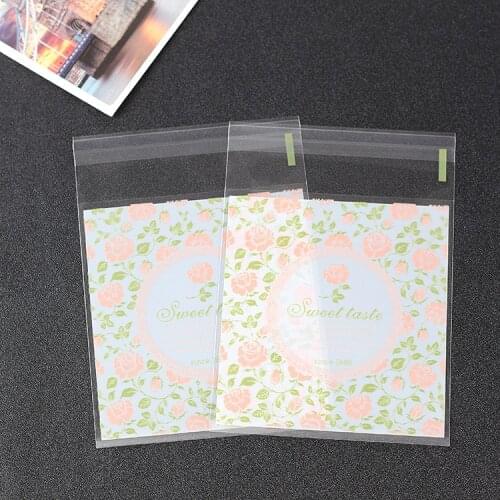500PCS Sweet Taste Cellophane Biscuit Bags Wedding Cookie Bags Plastic Candy OPP Bag with Self Adhesive Packaging Jewelry 10x10