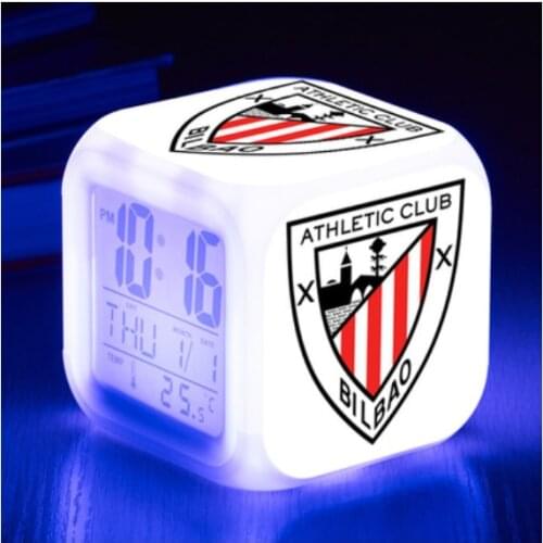 Spain Football Team Clocks reloj despertador Digital Watch La Liga Football/soccer LED Alarm Clock 7 color Flash reveil Toys