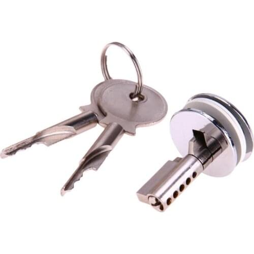 Zinc Alloy Glass Lock Showcase Push Glass Display Cabinet Door Cylinder Locks Sliding Glass Push Door Hardware