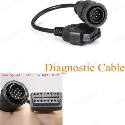 14pin to 16pin OBD2 Interface for Be-nz Diagnostic Adapter Connector Diagnostic Scanner Cable