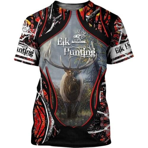 New T-shirt Deer Hunting Camouflage 3D Fully Printed T-shirt Fashion Mens and Womens Street Casual Tops