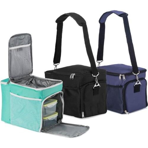 Lunch Bag Insulated Cooler Lunch Box w/ 3 Compartment - Heavy-Duty Fabric, Strong SBS Zippers - Includes 3 Meal Prep Lunch box
