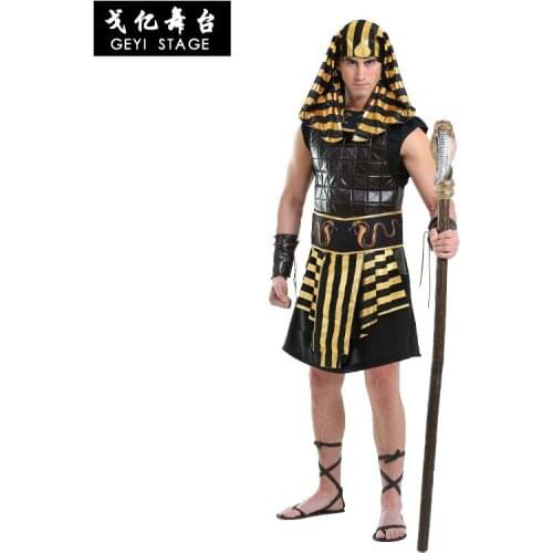 Adult Man Egypt Pharaoh Costume Performance Egyptian Pharaoh Clothing Costumes for Carnival Halloween Party