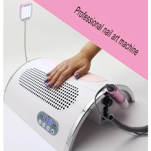 Multifunctional nail art machine 4 in 1 Nail Milling Machine Dust Suction Vacuum 54W LED Nail UV Lamp Metal Polisher nail drill
