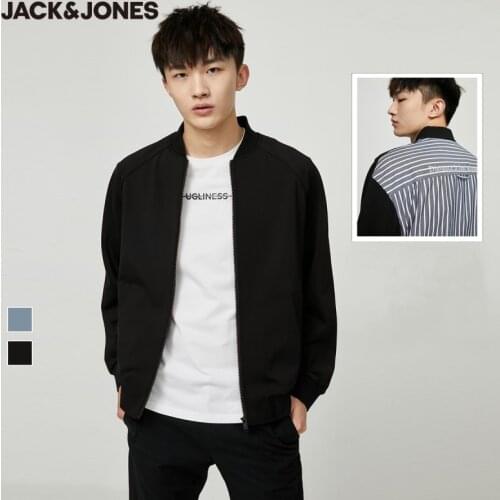 JackJones Mens Splice Casual Regular fit Letter Embroidery Baseball Jacket| 220121597
