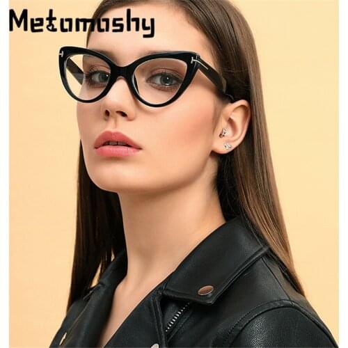 New Fashion Cat Eyeglasses Frames Brand Design Vintage Cateye Sunglass Frame Women Clear Black Leopard Printed Lady Glasses