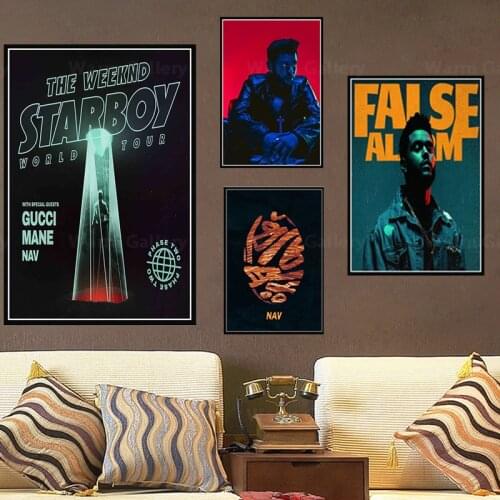 High-Definition Poster Prints Daft Punk The Weeknd Starboy Hip Hop Music Album Star Canvas Wall Art Pictures Home Decor