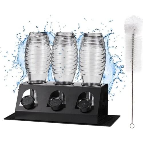 3 Holes Beverages Soda Bottle Shelf Soda Bottle Holder Stainless Steel Rack Drip Tray For Kitchen Storage Beverages Tool