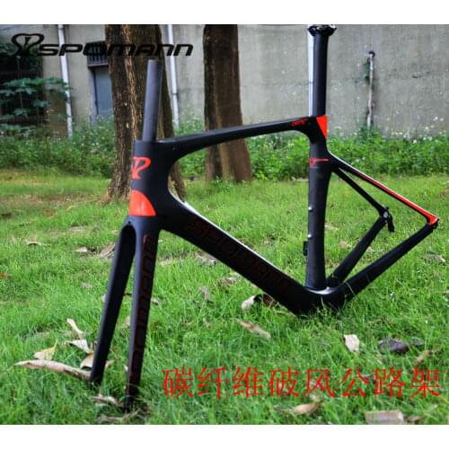 Newest 3 colors SPOMANN Racing 700C Road bike matte UD full carbon fibre bicycle frames+fork+seatpost+headsets+BB Free shipping