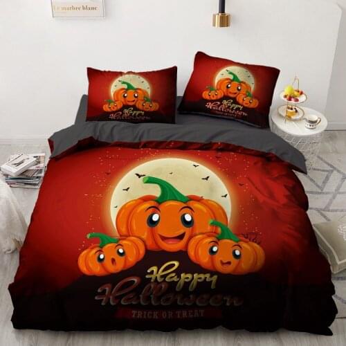 Luxury 3D Halloween Duvet Cover Set Comforter Bedding Set King King Queen Double Single Size Cartoon Design Custom Bedclothes