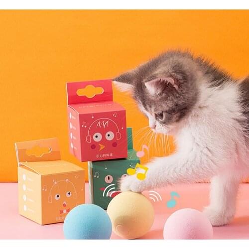 Smart Cat Toys Interactive Ball Catnip Cat Training Toy Pet Playing Ball Pet Squeaky Supplies Products Toy for Cats Kitten Kitty