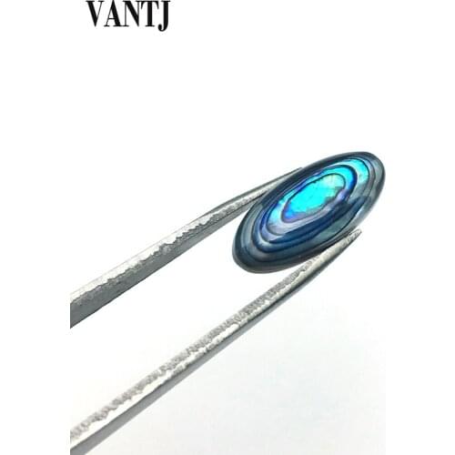VANTJ Natural Abalone Shell Loose Gemstone Oval 8*18mm Diy for Silver Gold Women Colorful and Dreamy Jewelry