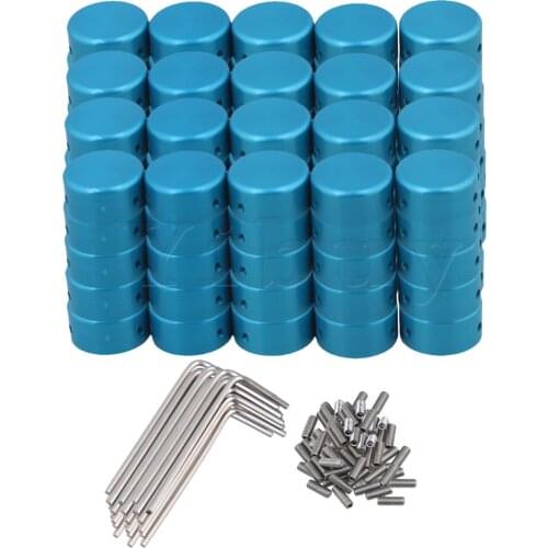 Yibuy 100x Guitar Effects Accessories Stomp Switch Pedal Box Foot Metal Blue