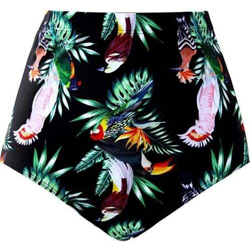 2019 New Style Fashion Hot Women Swimmer Bathing High Waist Print Swimwear High Waist Bikini Swim Bottoms Beachwear