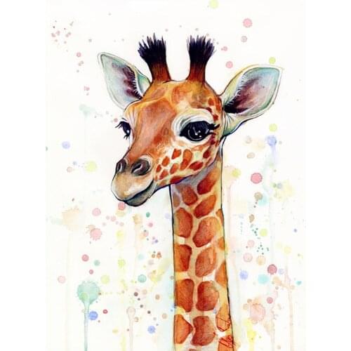 Animal 5D Diamond Painting Giraffe Full Square Round 3D Embroidery Pictures Paste Rhinestones Cross Stitch Kits Arts Decor DF615