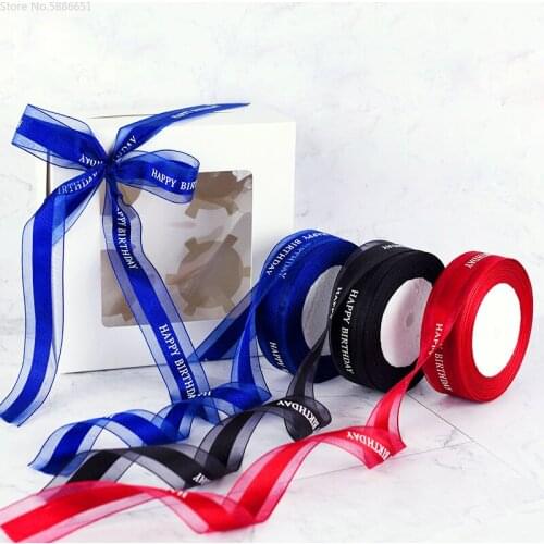 1Roll Wedding Decorate Cake Flower Gift DIY Custom Lace Nylon Strap Bow Crafts Printed Grosgrain Fabric Satin Ribbon 100 Yards