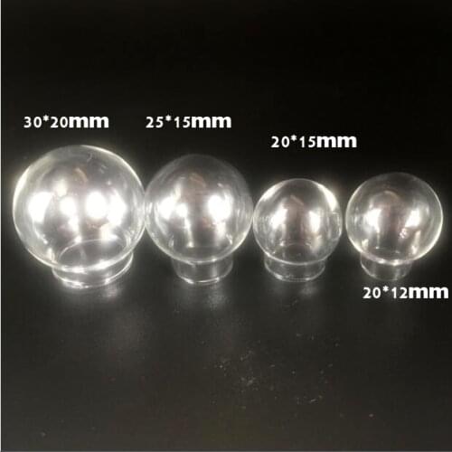 1pieces 30x20mm 25x15mm 20x15mm 20x12mm hollow Transparent glass round ball glass globe pendant jewelry accessory finding