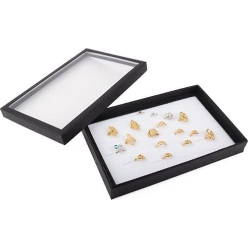 1 Pcs Exquisite Practical Fine 100 Slots Ring Storage Ear Display Box Jewelry Organizer Holder Transparent Window Show Case