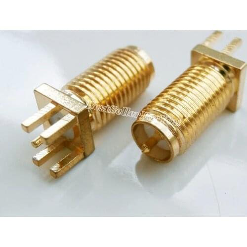 10Pcs RP-SMA female solder PCB clip edge mount Straight RF connector Lengthen 11mm