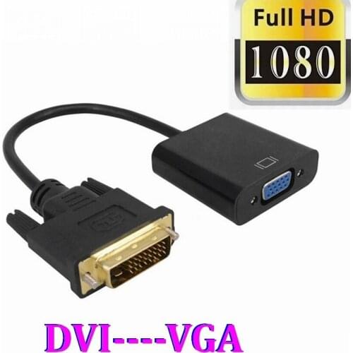100pcs DVI to VGA DVI-D to VGA Adapter Cable 24+1 25 Pin DVI Male to 15 Pin VGA Female Video Converter Connector