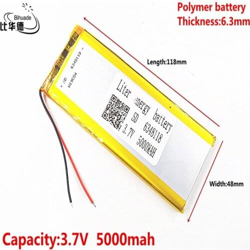 3.7V,5000mAH,6348118 6048120 polymer lithium ion / Li-ion battery for GPS,mp3,mp4,mp5,dvd,bluetooth,model toy mobile bluetooth