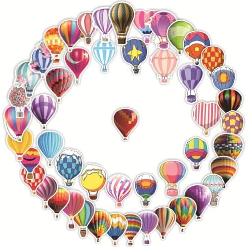 50PCS Symphony Hot Air Balloon Stickers For Waterproof Decal Laptop Motorcycle Luggage Snowboard Fridge Phone Car Sticker