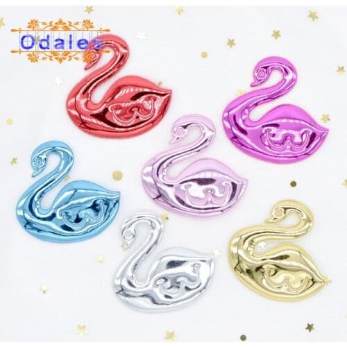 60Pcs/lots Mixed Swan Patches Kawaii Appliques for Headband Padded Patches for DIY Decoration Crafts Wedding Dessert Decor H13