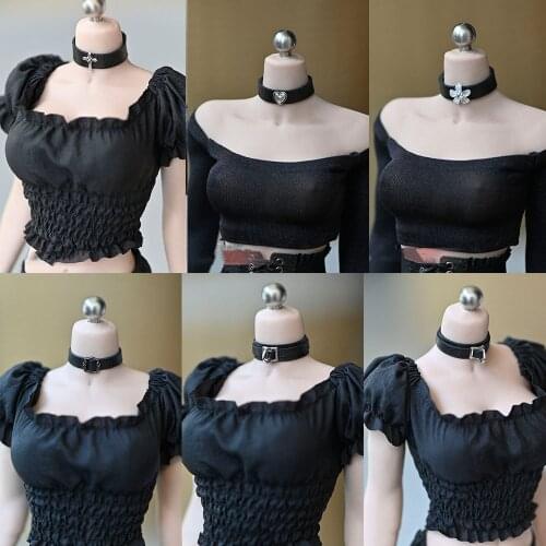 1/6 Soldier Scene Accessories Necklace Collar Neckband PU Lleather For 12" Female Ph TBLeague Female Figure Body Action Figure
