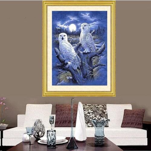 Diamond Embroidery Diy Diamond Painting Cross Stitch Kits Diamond Mosaic The owl under the moon Full Square Diamond Embroider AD